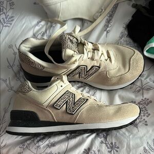 New Balance Beige and Black Sneakers